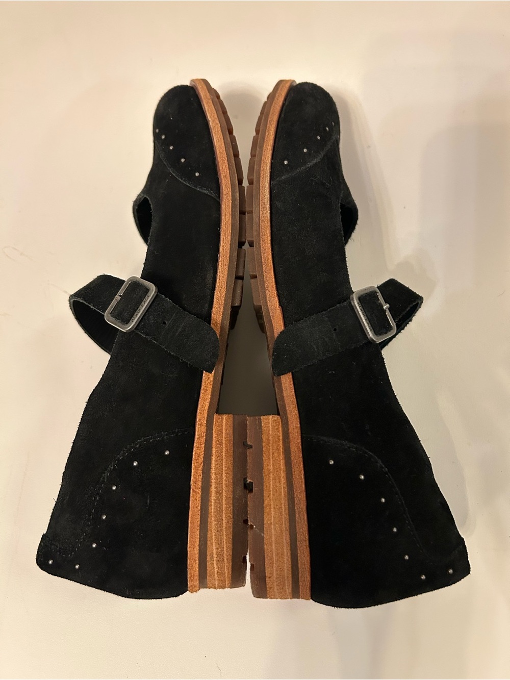 Kork-Ease Black Suede Mary Jane Loafers with Stud Detail - Picture 15 of 16